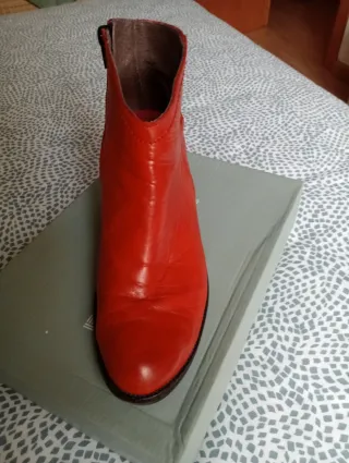 Botines tacón rojos mujer talla 39