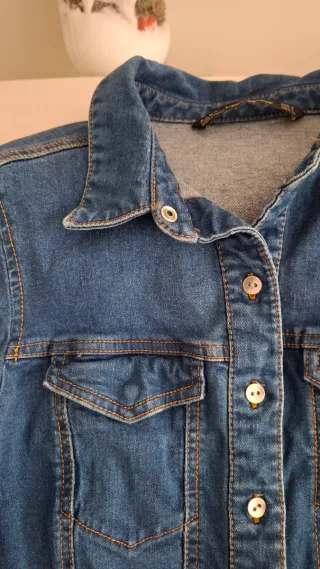 Vestido vaquero manga larga con elastan