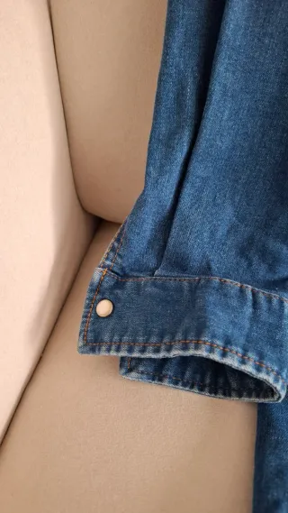 Vestido vaquero manga larga con elastan