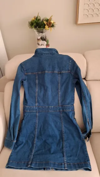 Vestido vaquero manga larga con elastan