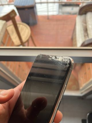 iPhone XS Max con schermo e cristallo posteriore rotti