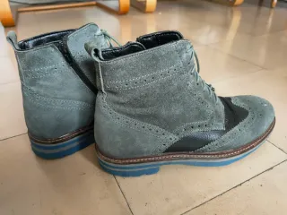 Botines brogue piel y ante