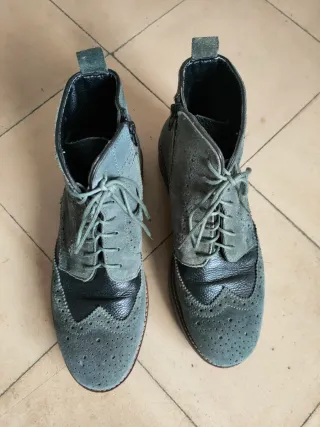 Botines brogue piel y ante