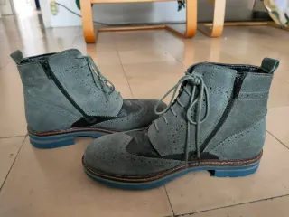 Botines brogue piel y ante