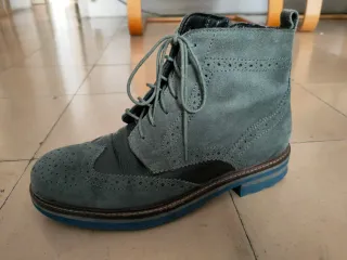 Botines brogue piel y ante