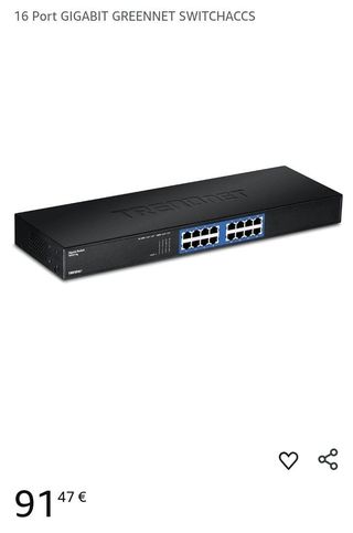 Switch Gigabit Trendnet TEG-S16G 16 puertos