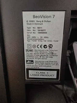 TV Bang & Olufsen con CD/DVD y Barra Sonido