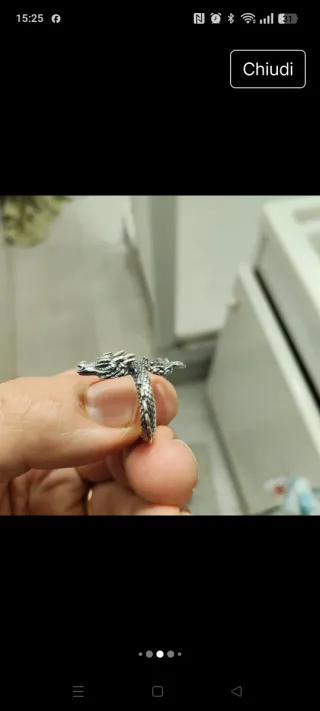 Anello AEONSLOVE drago nero/argento