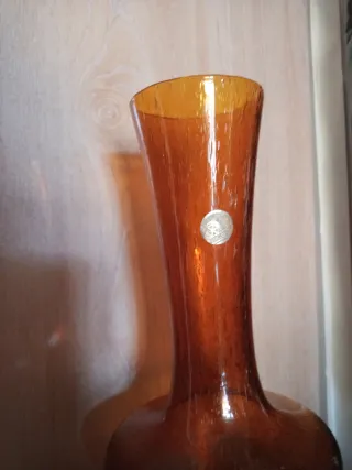 Florero Cristal,colorÁmbar translucido