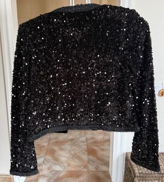 Chaqueta Lentejuelas Negra de Mango