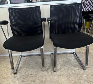 Confezione da 2 sedie ufficio in rete nera