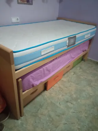 Cama nido con colchones y cajones