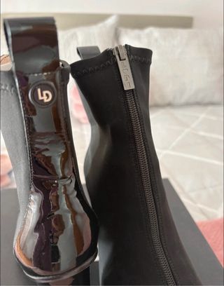 Botines Lodi Charol Negro Tacon Bloque