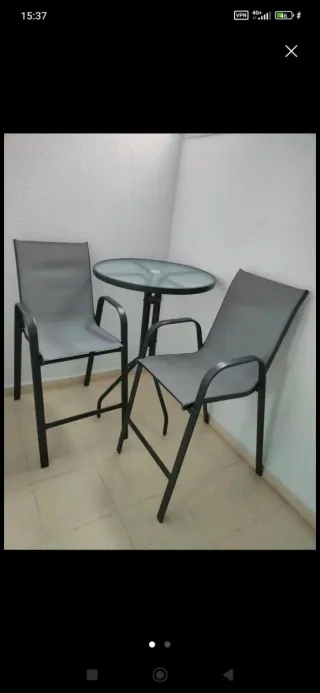 Mesa y 2 sillas exterior