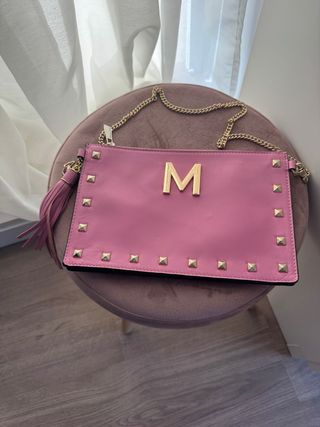 Bolso Lola Casademunt Piel Rosa y Dorado