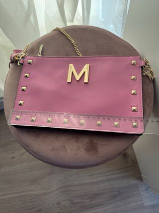 Bolso Lola Casademunt Piel Rosa y Dorado