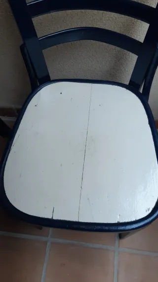 Conjunto 2 Sillas Vintage Madera Azul/Blanco