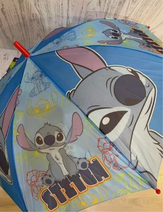 Paraguas infantil azul con diseño de Stitch