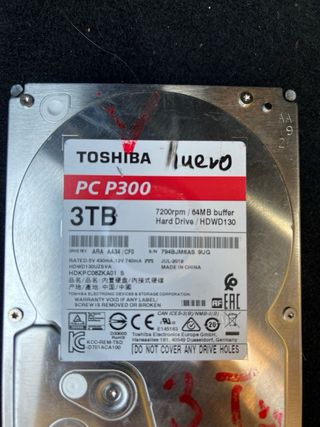 Disco Duro Toshiba 3TB P300 SATA3 7200RPM