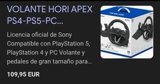 Volante Hori Apex PS4-PS5-PC