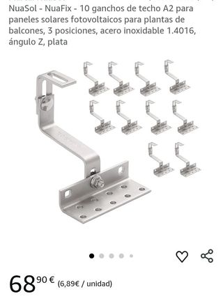 NuaFix 10 ganchos de tejado para sistemas FV