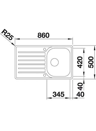 Lavatrice da cucina in acciaio inossidabile Blanco, 45 cm