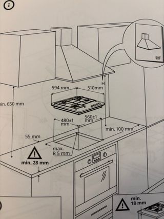 Piano cottura a gas NUOVO 594x510