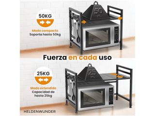Estantería Microondas Cocina Acero 2 Niveles