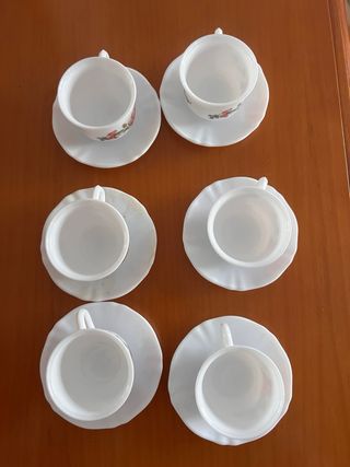 Set 6 Tazze da Caffè Vintage in Porcellana