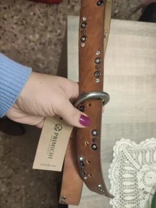 Cinturón Primichi Marrón Tachuelas Nuevo 110 cm