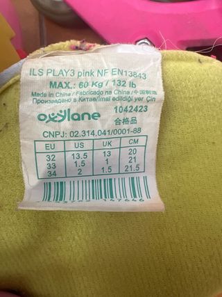 Patines Oxelo rosas talla ajustable