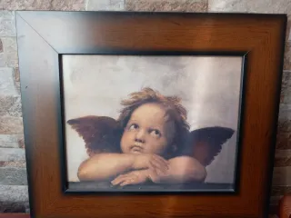 Quadro Cherubino con Cornice in Legno