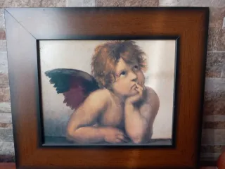 Quadro Cherubino con Cornice in Legno