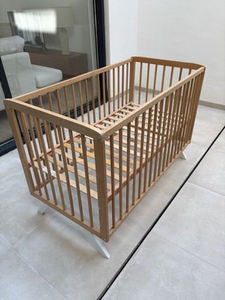 Cuna de bebé madera con colchón my baby mattress