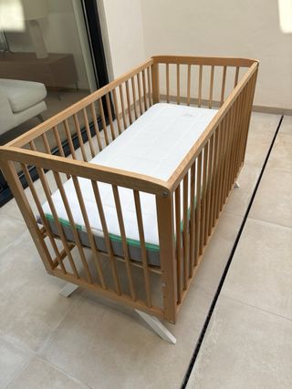 Cuna de bebé madera con colchón my baby mattress