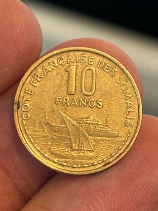 10 Francos Somalia Francesa 1965