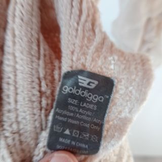 Bufanda Golddigga volantes beige/rosa