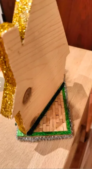 Decorazione natalizia - casetta in legno portacand