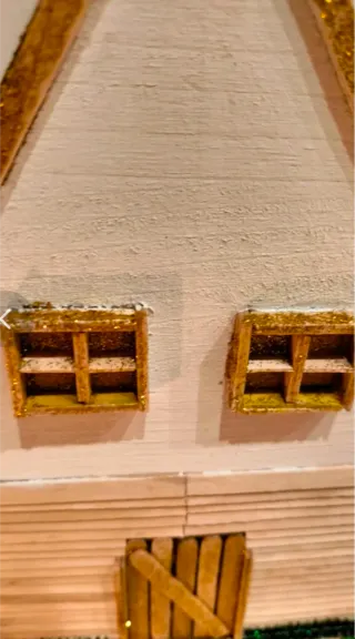 Decorazione natalizia - casetta in legno portacand