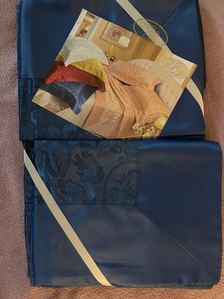 Set Lenzuola Matrimoniali Blu Raso