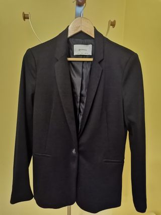Blazer Stradivarius Negro Manga Larga