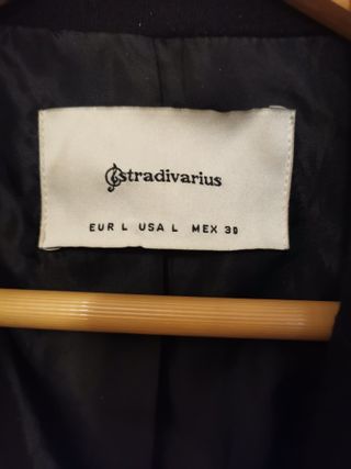 Blazer Stradivarius Negro Manga Larga