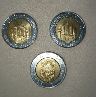 3 Monete 500 Lire San Marino