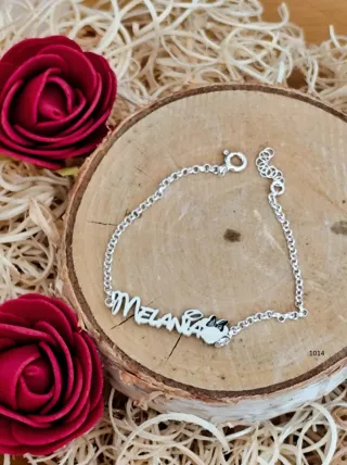 Pulsera Plata Nombre Melania Minnie