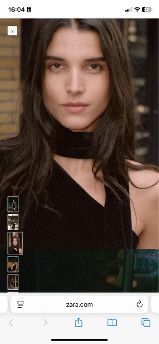 Vestito Zara in Velluto con Foulard Nero