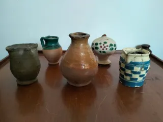 Set 5 Ceramiche Antiche Vasi Brocche