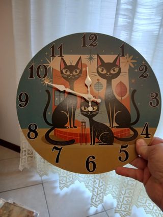 Orologio da parete rotondo gatti