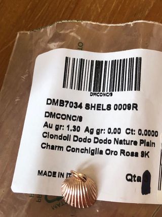 Dodo Ciondolo Conchiglia Oro Nuovo