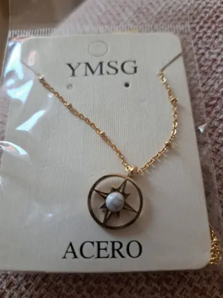 Collar YMSG Acero Estrella Blanca
