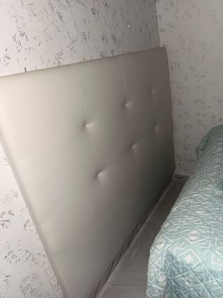 Cabecero Cama 1.50 Piel Sintética Gris